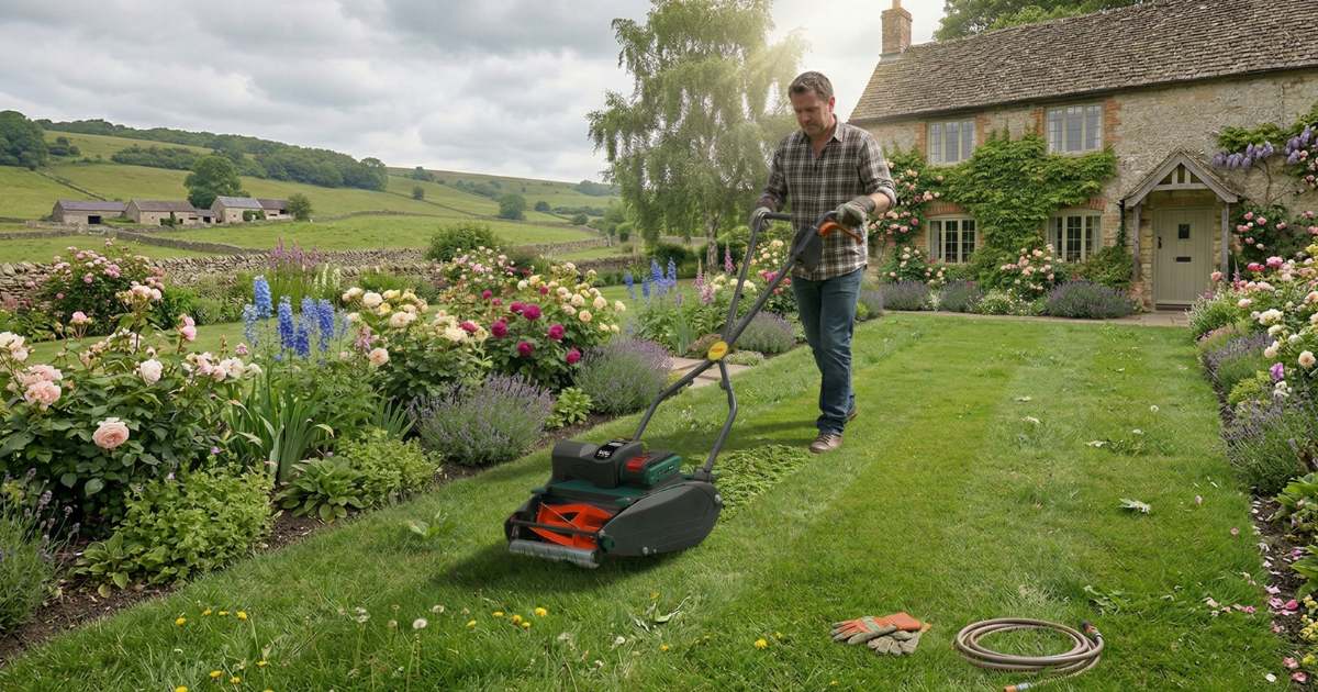 Webb 20V cordless cylinder mower WEV2012RB4 Review Webb 20V cordless cylinder mower WEV2012RB4 Review - featured image