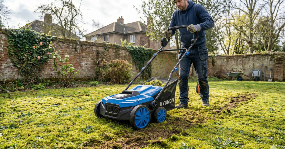 Hyundai HYSC1600E Electric Scarifier & Aerator Review Hyundai HYSC1600E Electric Scarifier & Aerator Review - featured image
