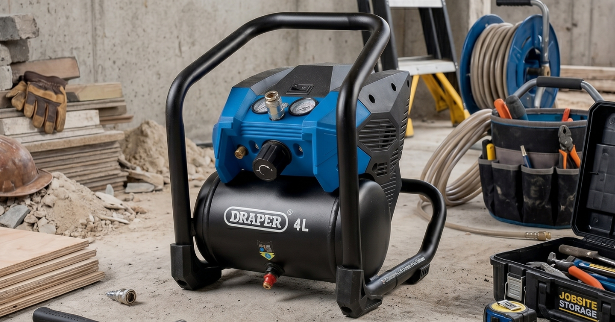 Draper D20 20V 4L Cordless Air Compressor Review Draper D20 20V 4L Cordless Air Compressor Review - featured image