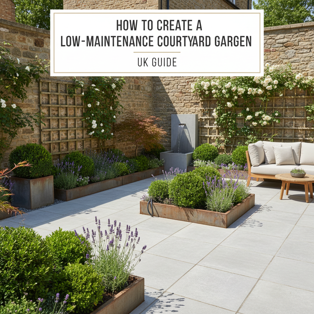 How to Create a Low-Maintenance Courtyard Garden: UK Guide How to Create a Low-Maintenance Courtyard Garden: UK Guide - Garden Review featured imageuse a