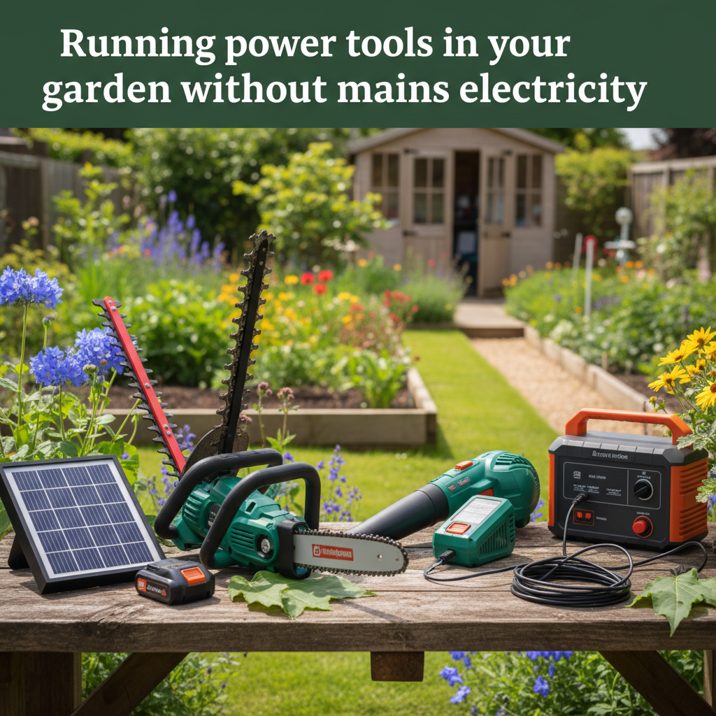 Running power tools in your garden without mains electricity Running power tools in your garden without mains electricity - Garden Review featured image