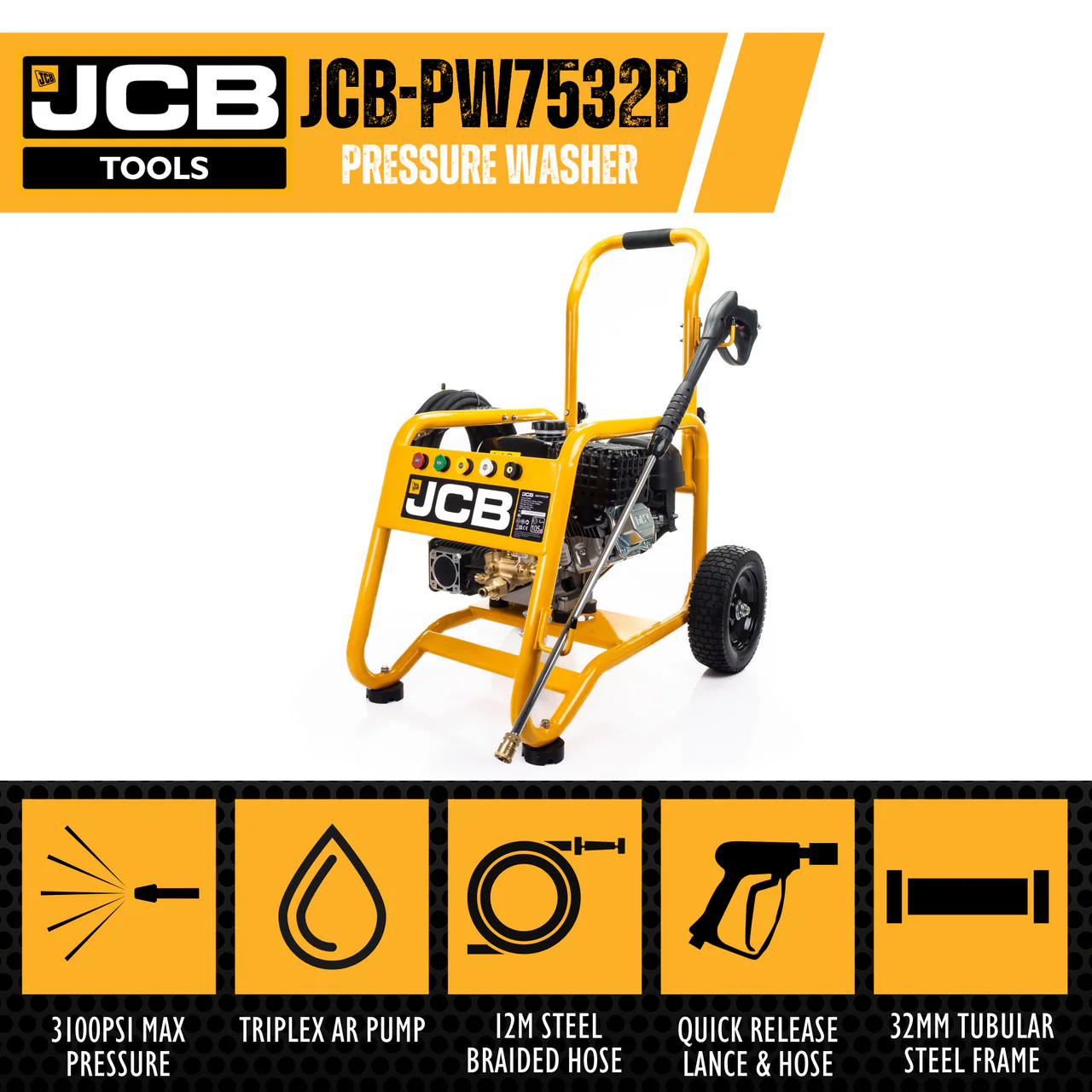 JCB-PW7532P petrol pressure washer in action