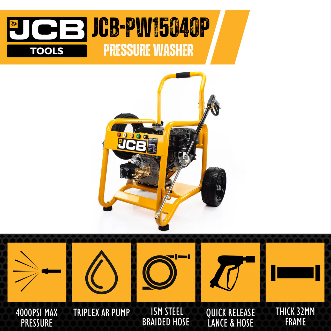 JCB-PW15040P heavy-duty petrol pressure washer